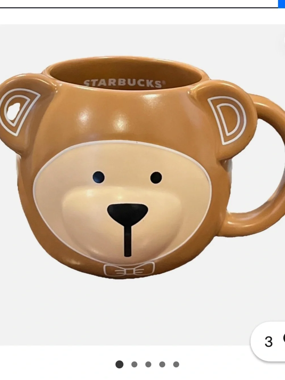 NWT Starbucks Brown and Cream Bearista 14oz Ceramic Mug